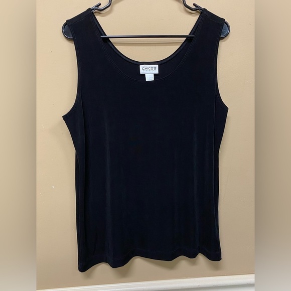 Chico's Travelers Black Slinky Knit Acetate Shell Tank Size 3 (XL) - Picture 1 of 5